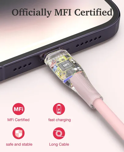 Vista 5 de 6Pack(3/3/6/6/6/10 pies) Original [Certificado Apple MFi] Cable de carga Lightning para iPhone, cable de carga rápido para iPhone, compatible