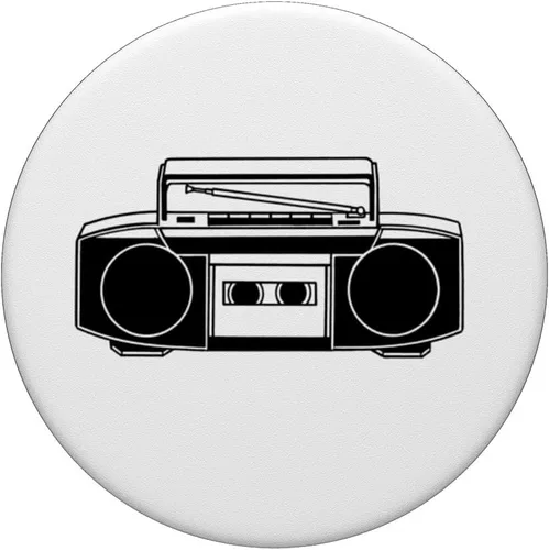 Vista 3 de Retro Boombox Print PopSockets Adhesive PopGrip