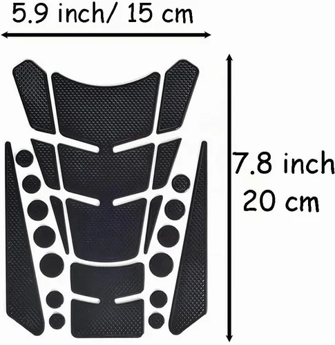 Vista 2 de 1 Juego de Calcomanía Universal 3D Negra para Tanque de Gasolina de Motocicleta, Almohadilla Calcomanía Protectora de Tanque de Combustible Negro