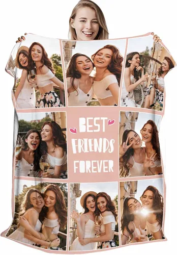 Vista 8 de D-Story Manta con fotos personalizada fabricada en Estados Unidos, regalo de foto conmemorativa personalizada para parejas, acogedora y cálida