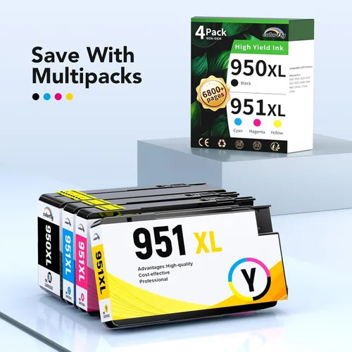 Vista 5 de colorfly Paquete combinado de cartuchos de tinta 950xl y 951xl compatibles con HP OfficeJet Pro 8610 8620 8100 8630 8615 repuesto con cartuchos