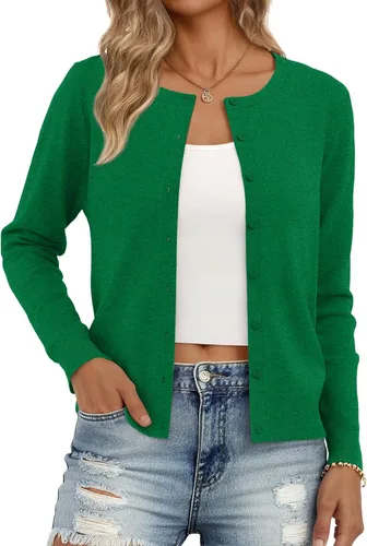 Vista 27 de Trendy Queen Women's Lightweight Knit Cardigan Gris Melange