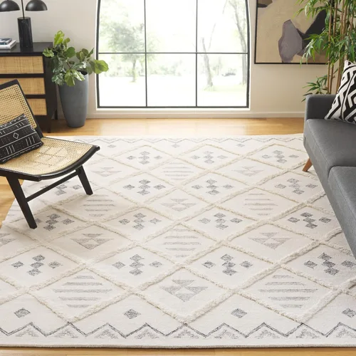 Vista 9 de SAFAVIEH Casablanca Collection - Alfombra de pasillo, 2 pies 3 pulgadas x 9 pies, marfil y negro, hecha a mano, de lana rústica tribal marroquí
