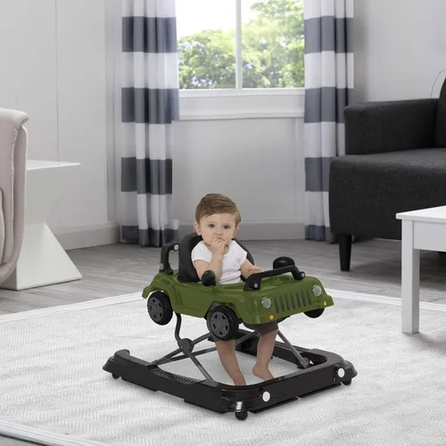 Vista 6 de Jeep Classic Wrangler 3 en 1 Crece Conmigo Andador de Actividades - Cuenta con música, luces, bandeja de juego extraíble, modo andador de empuje, se