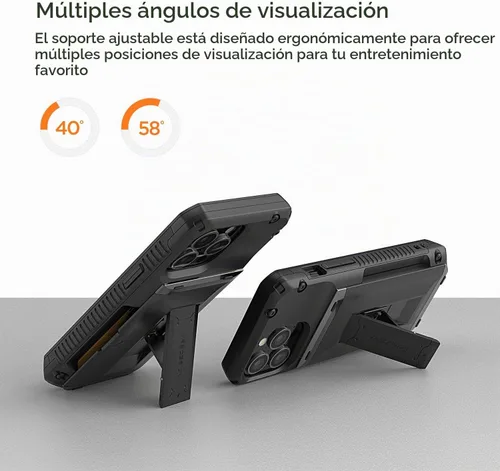 Vista 8 de VRS DESIGN Damda Glide - Funda híbrida para iPhone 13 Pro, ranura para tarjetas con soporte, funda funcional resistente compatible con iPhone 13 Pro