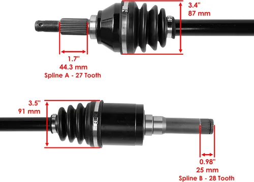 Vista 3 de Caltric Eje de junta Cv completo trasero izquierdo compatible con John Deere Gator Xuv 625I 4X4 Gas Pc9957