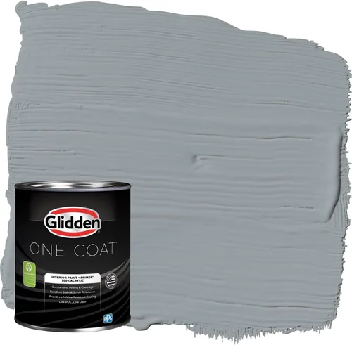 Vista 102 de Glidden Pintura Interior + Imprimación: Gris/Plata Antigua, Una Capa, Satinado, 1 Galón
