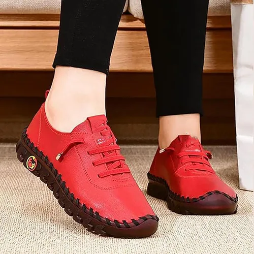 Vista 2 de Ortho Stride Plus Zapatos para mujer, zapatos ortopédicos suaves, zapatos planos antideslizantes de cabeza redonda, zapatos planos de cuero suave