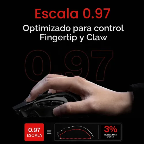Vista 3 de AM Infinity Mouse .97 - Ratón inalámbrico para juegos de 1.66 oz, sensor Negro basalto