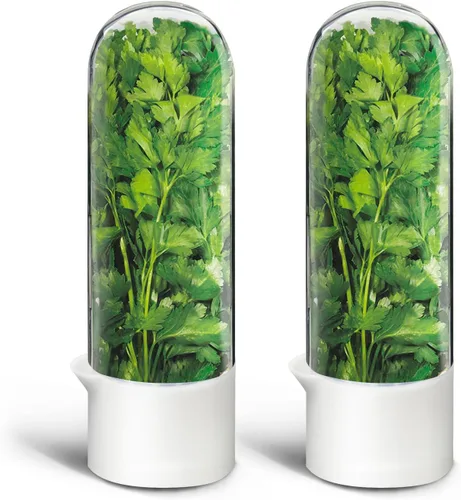 Vista 8 de Conservador de hierbas para refrigerador, protector de hierbas para refrigerador, botella de conservación de verduras para cilantro, menta, perejil