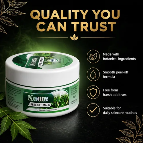 Vista 3 de HERBOGANIC Máscara de neem Peel Off Cuidado de la piel Mascarilla Peel Off Limpia y nutre la piel Mascarilla hidratante que protege la piel