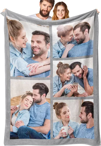 Vista 10 de Manta personalizada con fotos, regalos para mujeres, amantes, amigas, regalos con imagen, manta de franela, Navidad, aniversario, cumpleaños, boda