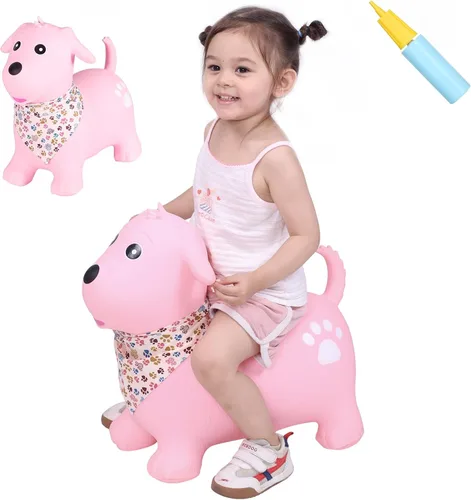 Vista 17 de INPANY Juguetes Saltarines de Vaca de Animales de Granja para Regalos de Niña de 2 Años, Montable Saltarín de Toro para Niños Pequeños, Caballo