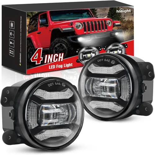 Vista 17 de Nilight Conjunto de Luces LED de Niebla de 4 Pulgadas Compatible con 2007 2008 2009 2010 2011 2012 2013 2014 2015 2016 2017 2018 Jeep Wrangler JK