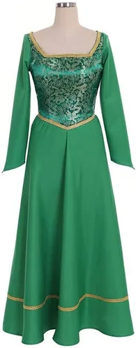 Vista 2 de Disfraz de princesa para mujer, vestido verde de Halloween