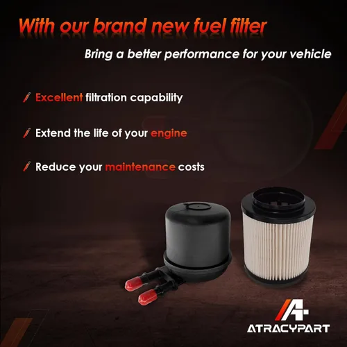 Vista 6 de Separador de agua con filtro de combustible diésel de 6.7 Power-stroke │Reemplazo para motores diésel Ford F250 F350 F450 F550 Super Duty V8