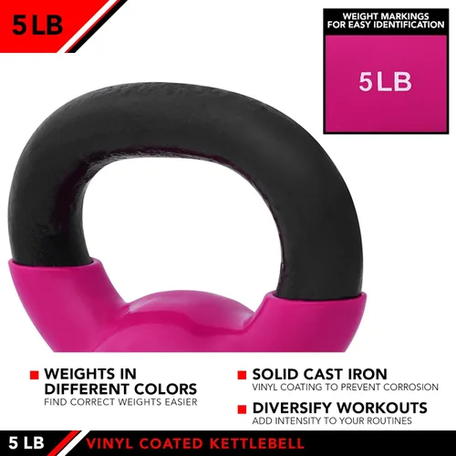 Vista 4 de JFIT Kettlebell Weights Vinyl Coated Iron