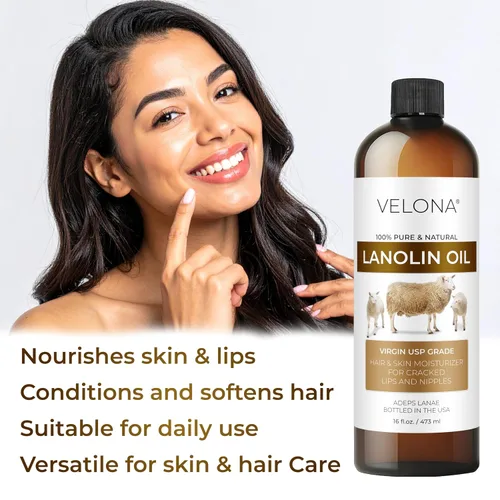 Vista 3 de velona Aceite de lanolina grado USP 7 libras Aceite portador 100% puro y natural Refinado, prensado en frío Hidratante de piel, cabello