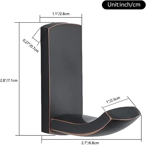 Vista 6 de WINCASE Ganchos de bronce para toallas de baño, paquete de 2 ganchos para ropa de baño, ganchos de latón macizo aceitado en la cocina montados