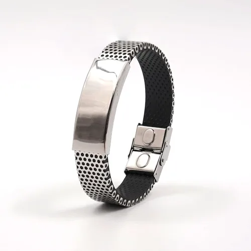 Vista 2 de Pulsera de acero inoxidable con texto en inglés "To My Son In Law Father - I Didn't Give You The Gifts Of Life" - Regalos inspiradores de graduación