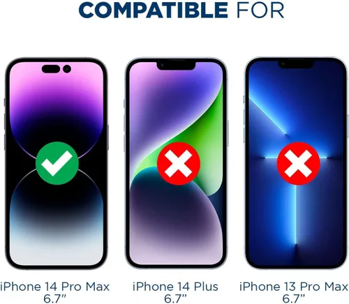 Vista 2 de Tech Armor Paquete de 1 protector de pantalla de vidrio balístico de privacidad compatible con Apple iPhone 14 Pro Max 5G de 6.7 pulgadas de vidrio