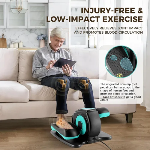 Vista 5 de Rollingsurfer Under Desk Elliptical Machine, Electric Leg Exerciser for Seniors, Compact Seated Pedal Exerciser, Portable Elliptical Trainer with