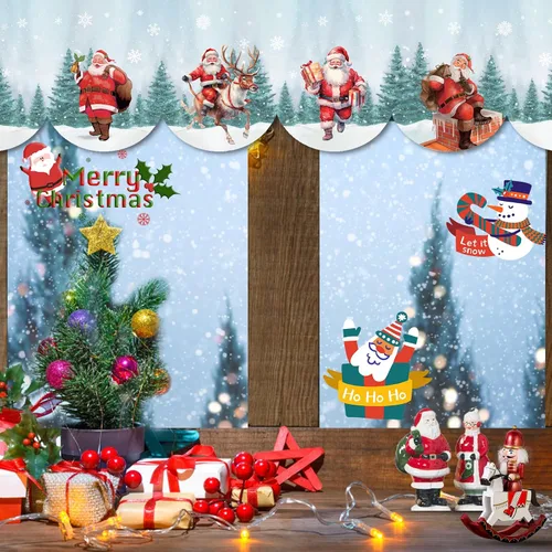 Vista 6 de AerWo Bufandas de mantel de Navidad de 79 x 20 pulgadas, decoraciones de Navidad para chimenea, cubierta de chimenea de Navidad de Papá Noel