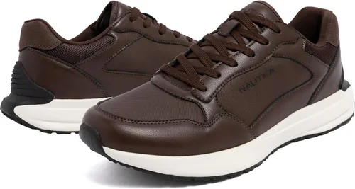 Vista 6 de Nautica Tenis con cordones para hombre: informales, elegantes y cómodos para caminar Marrón