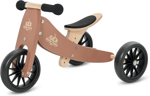 Vista 8 de Kinderfeets Tiny Tot - Bicicleta de equilibrio y triciclo de madera 2 en 1 para niños pequeños de 12 a 24 meses, asiento ajustable, neumáticos a