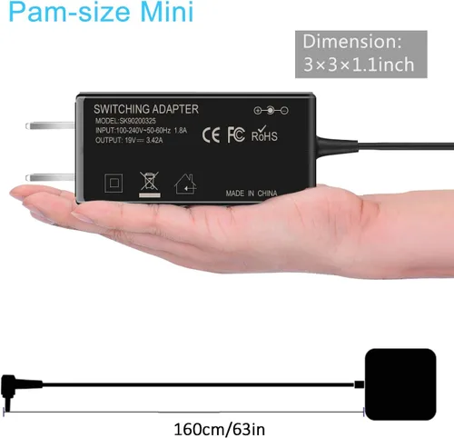 Vista 7 de Adaptador de CA de 45 W, cargador para portátil compatible con Asus UX360C Q304U X553M Q302L Q405U Q504UA Q406DA S200E S531FA UX305 UX305F UX310U