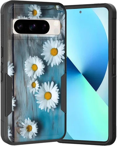 Vista 203 de Funda para Pixel 6A, Híbrida de Doble Capa de Servicio Pesado Resistente a Prueba de Golpes PC Duro + Funda Protectora de Silicona Suave para Google