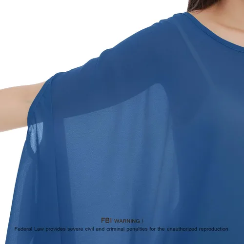Vista 6 de Max Hsuan - Blusa suelta de gasa transparente para mujer, camisa de verano con estilo suelto y grande