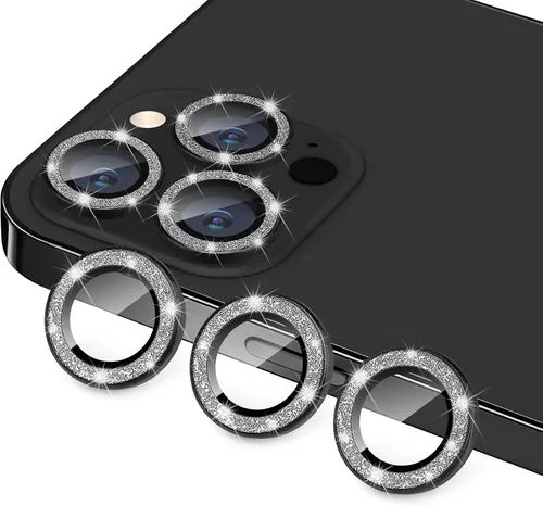 Vista 14 de Compatible con iPhone 13 Pro para iPhone 13 Pro Max, protector de lente de cámara antiarañazos, vidrio templado 9H, protector de cámara de metal a
