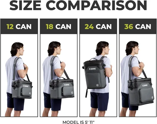 Vista 3 de CORE - Bolsa de enfriador suave a prueba de fugas magnética con cremallera impermeable Bolsa aislada enfriador portátil Mejor enfriador suave