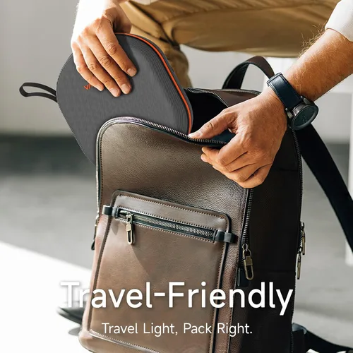 Vista 7 de Funda de carga para AirPods Max 1 y 2 - Cargador de auriculares de viaje con conectores magnéticos Lightning y USB-C, modo de suspensión automático