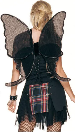 Vista 2 de Leg Avenue Punk Fairy Dress Sexy Adult Halloween Costume Skimpy Naughty Cute Pixie Outfit wFishnet Wings