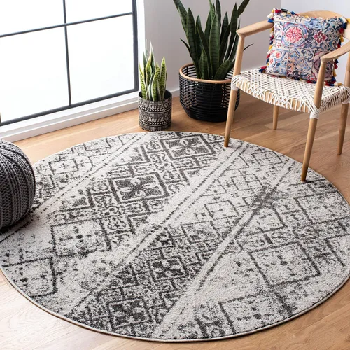 Vista 54 de SAFAVIEH Alfombra de área 8x10 - Colección Adirondack - Grande - Negro y plateado, diseño marroquí bohemio, no suelta pelusa y fácil de limpiar
