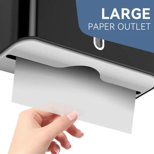 Vista 4 de Dispensador de toallas de papel para montaje en pared, adhesivo sin perforación, multipliegue, triple pliegue C, dispensador comercial de toallas