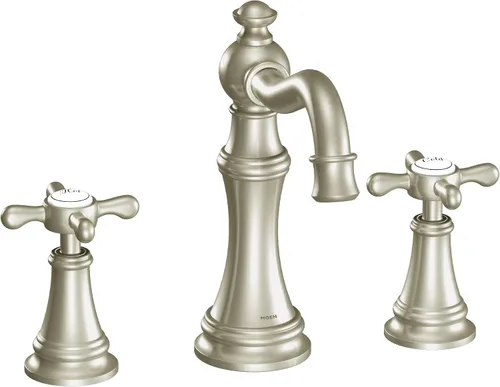 Vista 16 de Moen Weymouth Grifo de baño de dos manijas de oro cepillado de amplio alcance con mango cruzado, requiere válvula, TS42114BG