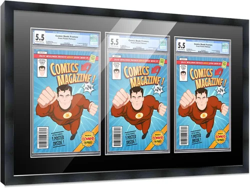 Vista 49 de Poster Palooza Marco de cómics con paspartú para 1 cómic de grado CGC, CBCS o PGX, marco de cómic de bronce para cómic de 8.125 x 13 pulgadas