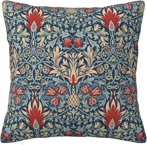 Vista 52 de Fundas de almohada William Morris diseño Strawberry Thief, fundas de almohada decorativas suaves para exteriores, fundas de almohada para decoración