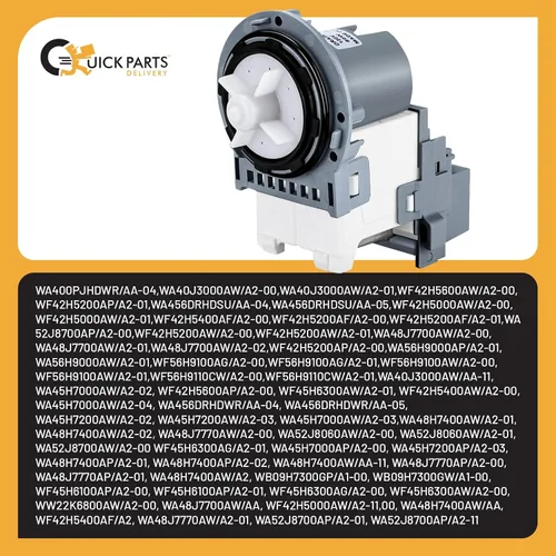 Vista 6 de Bomba de drenaje para lavadora DC31-00054D, repuesto para modelo OEM, amplia compatibilidad para modelos de la serie WA/WF