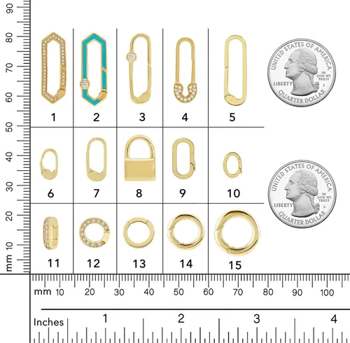 Vista 3 de inBLISS Soporte para dijes de oro macizo de 14 quilates, clip para dije, enlace potenciador de dijes, cierre de conector de dije, extensor