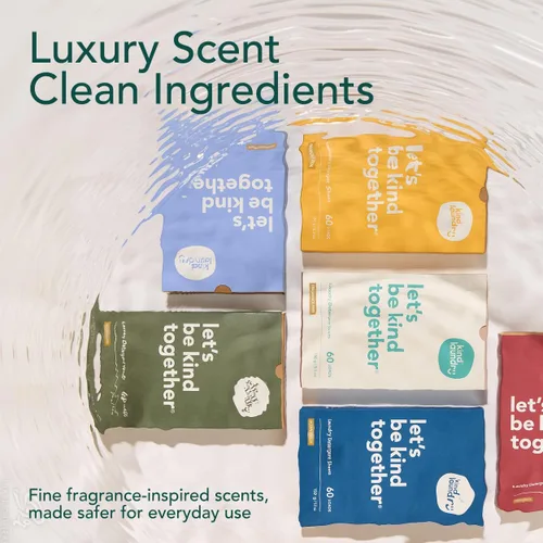 Vista 5 de Hojas de detergente KIND LAUNDRY con enzimas que combaten las manchas - Jabón ecológico para lavandería a base de plantas - Detergente