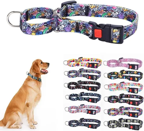 Vista 11 de Martingale - Collares de perro con estampado cómodo y ajustable, resistente celosía, talla S