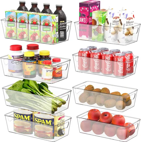 Vista 11 de Simple Houseware Organizador de latas de cocina transparente para gabinete/despensa/refrigerador/congelador/refrigerador para gabinete, despensa