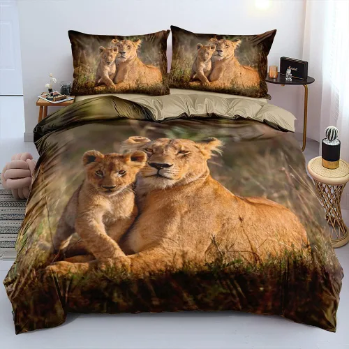 Vista 37 de Juego de funda de edredón con diseño de tigre blanco, tamaño individual, funda de edredón con estampado de animales salvajes, juego de ropa de cama