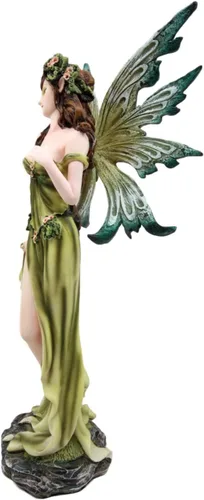 Vista 6 de Ebros Earth - Figura de hada elemental de la Señora de Gaia, pulgar, flora y fauna, escultura de fantasía, 11.25 pulgadas de alto, mitos y leyendas