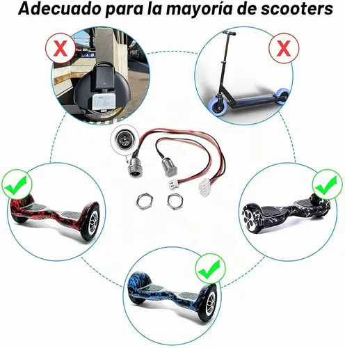 Vista 7 de Puerto de carga Hoverboard de repuesto para Swegway Swagtron Swagboard CHO, etc. Scooter inteligente de autoequilibrio (4 puntas 3 pines)