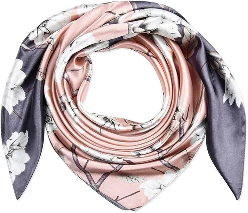 Vista 129 de corciova - Bufanda cuadrada grande para mujer, diadema sedosa para cabello rizado, lazo para dormir por la noche, bandana a la moda, 35 x 35
